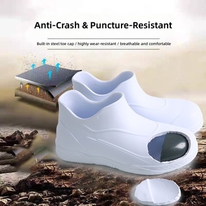 10% de Desconto em Botas de Segurança Masculinas com Biqueira de Aço, Resistentes a Óleo, Impermeáveis, EVA, Antiderrapantes, Cano Baixo, Botas de Chuva, Sapatos de Chef - Product Image 1