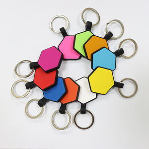 תגי כלב משושה חמוד תגים ריקים אישית חרוט שם סיליקון מותאם אישית חיית מחמד תג עם מפתח - Product Image 5