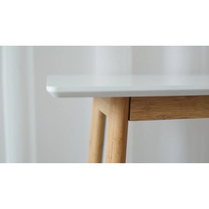 Modern Console <b>Table</b> Bamboo <b>White</b> Top Storage Rack Living Room Entryway Furniture - Product Image 5