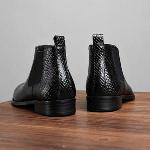 Zapatos de Cuero con Punta en Pico para Hombre, Zapatos Formales de Negocios de Cuero Genuino, Zapatos de Novio para Boda, Zapatos Derby con Suela Gruesa para Aumentar la Estatura - Product Image 1