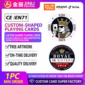 Cartes à jouer personnalisées de forme irrégulière avec finition brillante, coins ondulés, jeu de poker portable pour cadeaux - Product Image 3