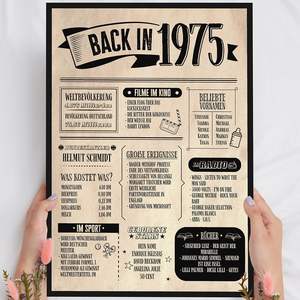 Regalo per il 48° <span class=keywords><strong>Compleanno</strong></span>, Cornice in Legno con Vecchio Giornale del 1976, Vintage Personalizzata, da Appoggiare o Appendere, Illuminata, Rettangolare, per Adulti - Product Image 2