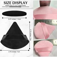 Éponge à maquillage triangulaire en gros, mini houppette pour le visage, éponge douce en coton pour poudre, houppette de maquillage lavable en velours