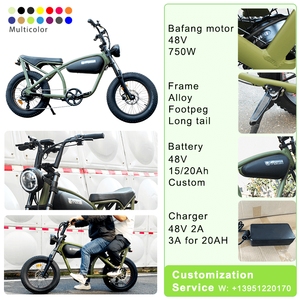 Bicicletta Elettrica Retrò da 20 Pollici, Fatbike Vintage con Motore Bafang 750W 48V, Bici Elettrica da Città e Fuoristrada - Product Image 4