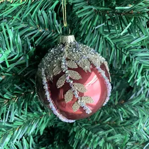 2023 vente chaude verre transparent boules de noël arbre de noël artisanat verre peint boule pendentifs cadeaux de noël