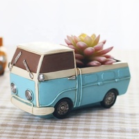 Jardinière à succulentes en résine vintage Roogo personnalisée avec trou de drainage, faite à la main, style rétro, pour décoration de bureau