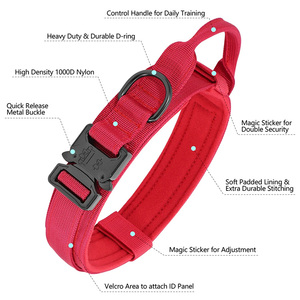 ปลอกคอสุนัขไนลอนปรับได้มีที่จับปลอกคอสุนัขแฟชั่นสำหรับสุนัขขนาดใหญ่กลางขนาดเล็กดีไซน์เนอร์แบบออกแบบได้ตามต้องการ - Product Image 5