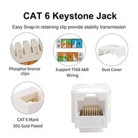 Red modular sin blindaje Punch Down RJ45 Keystone Jack Toolless Cat 5E y Cat6a Conectores Ethernet UTP de 90 grados