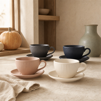 Services à thé et à café texturés SWT : ajoutez une touche raffinée au style café européen pour vos rituels de café d'automne, idéal pour les cuisines élégantes et les cadeaux.