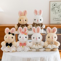 Peluche lapin en laine, best-seller et célèbre sur internet, figurine de 8 pouces pour machine à griffes, adorable petit lapin blanc câlin