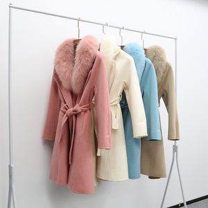 Cappotto Invernale da <span class=keywords><strong>Donna</strong></span> Janefur in Cashmere e Lana con Doppio Petto, Grande Collo in Pelliccia e Cintura - Product Image 6