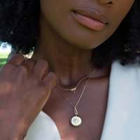 Collier Médaillon Vintage Plaqué Or 18 Carats Acier Inoxydable Pendentif Ovale Rectangulaire Personnalisé Gravé