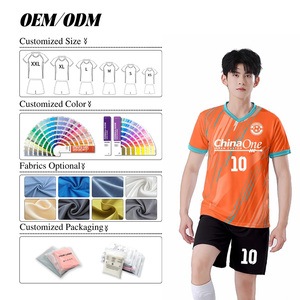 定制徽标男学生成人儿童足球服套装印有姓名号码比赛训练短袖球衣 - Product Image 4