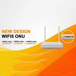 Hosecom modem router wifi 4GE Gpon onu, dual band 2.4g 5g 4 port onu kompatibilitas bagus xpon gepon ont untuk rumah