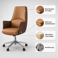 Chaise de bureau exécutive en cuir PU ALINUNU ODM OEM pour le bureau et la maison, chaise de bureau ergonomique robuste