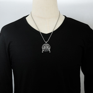 Pendentif Arbre de Vie en acier inoxydable, collier unisexe, design géométrique, à porter au quotidien, 19025 - Product Image 4