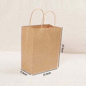 Wholesale Custom <b>Made</b> Restaurant Brown Kraft <b>Paper</b> Bags With Handle - Product Image 4