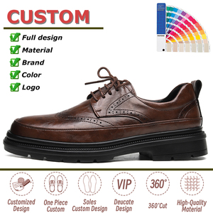 Bottes en cuir classiques de style britannique à lacets chaussures habillées pour hommes chaussures de derby en cuir microfibre de <span class=keywords><strong>luxe</strong></span> à la mode en cuir véritable - Product Image 3