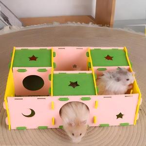 Nouveau tunnel-labyrinthe pour hamster, maisonnette de retraite et de jeu tout-en-un, nid de sommeil en feutre pour cochon d'Inde et hamster doré, petit nid pour animaux de compagnie - Product Image 1