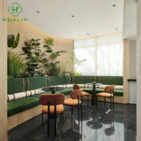 HUALIN Cabine de canapé de restaurant de luxe de style moderne Cabine de table et chaises de restaurant sur le thème des cafés d'hôtel