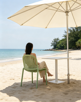 Chaises de jardin en plastique multicolores pour terrasse extérieure avec accoudoirs, sièges en PP résistants aux intempéries avec dossier creux