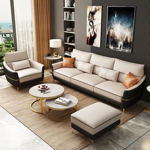 Meubles foshan chine dernière d'angle en forme de l 3 2 1 canapé en cuir couleur combinaison ensemble conceptions - Product Image 6