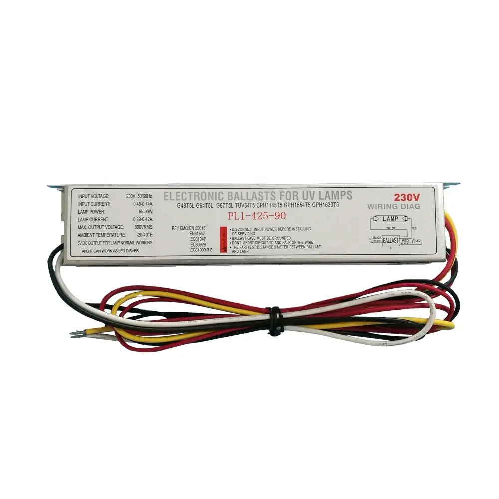 220V-240V AC UVC Electronic Ballast For uv lamp T5 T8 ultraviolet light 55-79W UVC Disnfection Lamps