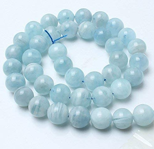 Love la luce blu perline di vera acquamarina <span class=keywords><strong>8</strong></span> <span class=keywords><strong>mm</strong></span> di gemma sfusa rotonda per la creazione di gioielli di moda - Product Image 1