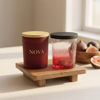 Bocaux à bougies en verre à fond épais 8oz 10oz 14oz, contenants cylindriques avec couvercles, boîtes cadeaux, logo personnalisé, décoration intérieure