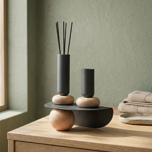 Quemador de Incienso Moderno de Metal y Madera, Porta Incienso Decorativo de Mesa para el Hogar, Oficina, Sala de Estar, Decoración Árabe - Product Image 3
