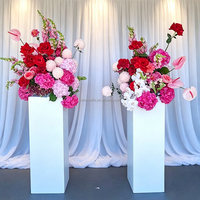 Roosrode kunstzijde bloemen voor het gangpad, bruiloft podiumdecoratie, handgemaakte bloemenbal als middelpunt voor feest- en evenementendecoratie