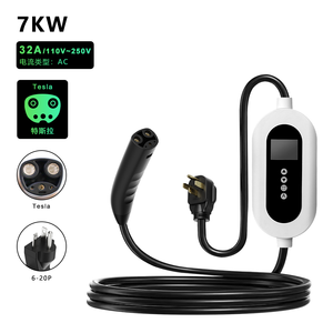 เครื่องชาร์จรถยนต์ไฟฟ้าแบบพกพา 7kW 32A รุ่นใหม่ ชาร์จเร็ว สำหรับ <span class=keywords><strong>Model</strong></span> <span class=keywords><strong>3</strong></span> Y S X ระดับ 2 สถานีชาร์จ AC มาตรฐาน IP66 ปลั๊ก NEMA 14-50 ควบคุมผ่านแอป - Product Image 1