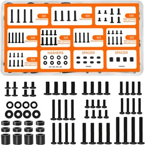 Kit de 92 Piezas de Tornillos para Soporte de TV, Métricos, Negros, de Zinc, M4, M5, M6, <span class=keywords><strong>M8</strong></span>, con Espaciadores de Plástico, para Instalación con Montaje <span class=keywords><strong>VESA</strong></span> - Product Image 6