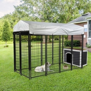 Large <strong>Dog</strong> Kennel Outdoor <strong>Dogs</strong> <strong>Welded</strong> Wire Kennels and Runs <strong>Crates</strong> for Yard - Product Image 1