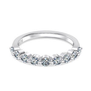 Nouvelle Arrivée Dylam - Bague de Mariage Quotidienne en Argent S925 Plaqué Or Rhodium 18K avec Pierres Moissanite D VVS1 de Forme Ronde - Product Image 1