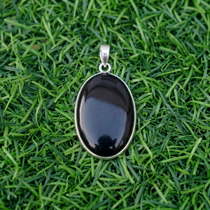 Pendentifs en onyx noir naturel en gros, formes variées, plaqués argent sterling 925, pendentifs en pierres précieuses, lot en vrac, bijoux faits à la main - Product Image 1