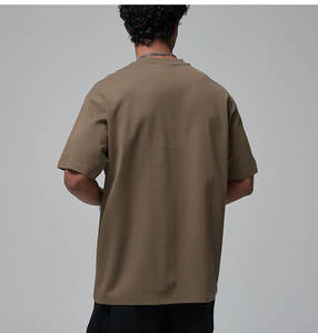 Camisetas de cuello redondo con logotipo personalizado de 230g de alta calidad para hombre, camisetas de algodón liso de nailon de gran tamaño, estilo informal, sensación fresca, Manga corta estampada - Product Image 1