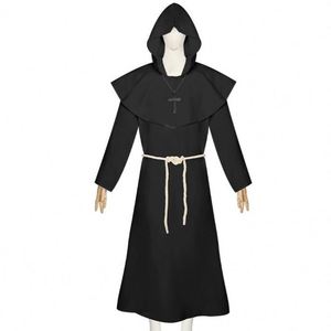 Costume de moine médiéval à capuche, robe de prêtre de la Renaissance, déguisement de sorcier pour Halloween, 4ourcostumes - Product Image 6