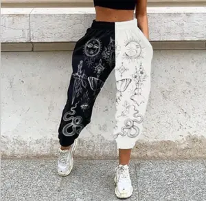 <span class=keywords><strong>Pantaloni</strong></span> Sportivi Larghi <span class=keywords><strong>Grigi</strong></span> da <span class=keywords><strong>Donna</strong></span>, Joggers Oversize a Gamba Larga, <span class=keywords><strong>Pantaloni</strong></span> Streetwear a Vita Alta - Product Image 2