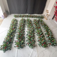 MSFAME Vente Flash : Décorations de Noël pour Vitrines, Guirlandes de Fleurs Artificielles Vertes