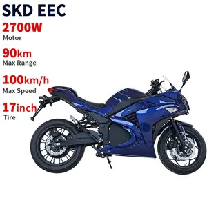 17inch chopper style motorcycle adult electric 2700W 100km/h speed 90KM long range electric sportbike motorcycle