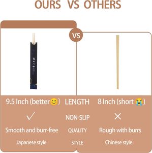 Baguettes jetables en bambou, emballage personnalisé, 9,5 pouces, pour fondue chinoise, <span class=keywords><strong>cuisine</strong></span> asiatique, design à double pointe, baguettes en bambou pour sushi - Product Image 3