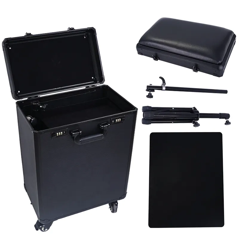 Caja de barra de dibujo de alta capacidad para tatuajes, soporte de brazo de doble propósito, Maleta portátil, bolsa de carrito de tatuaje, herramientas de artista, almacenamiento Cas