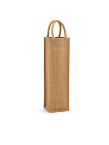Natural Jute Single <b>Bottle</b> <b>Gift</b> <b>Bag</b> with Printed Design and Sturdy Rope Handle Reusable Carrier for Wine Shops Holiday <b>Gifts</b> - Product Image 3