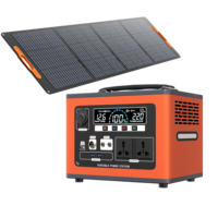 Stasiun Daya Portabel 1200W Lithium Ion Panel Surya MPPT Gelombang Sinus Murni Tipe-C Port Pemantik Rokok RV EU/UK Universal Luar Ruangan