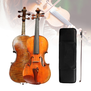 Violino Acustico NAOMI Master Antique con Finitura a Olio, Top in Abete Europeo, Fondo in Acero, Misura 4/4, con Archetto IPE, Ponticello e Custodia - Product Image 4