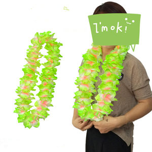 ハワイアンパーティーデコレーション新着パーティーサプライパープルイエローシルクフラワーネックレスデコレーションGarlands Wreath Luau Lei - Product Image 5