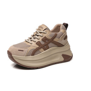 Nuevas llegadas Primavera 2026: Zapatos casuales de mujer con tacón elevado, suela gruesa, estilo retro, transpirables, de malla, tipo Dad Shoes - Product Image 1