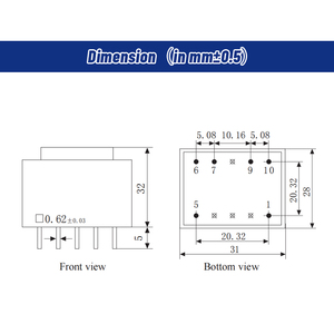 YHDC PE2818S-I หม้อแปลงไฟฟ้าแบบติดตั้งบน PCB แบบอีพ็อกซี่ซีล 3VA 110/220/230/380V AC 6-24V รอง UL94-V0 สารหน่วงไฟ CE/RoHS คลาส - Product Image 4