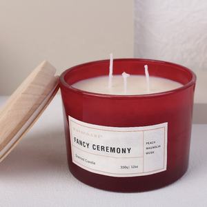 RAINCOAST Bougies pour le corps 3 mèches Bougie pot de luxe avec couvercle en bois 350g Bougies parfumées de marque privée - Product Image 3